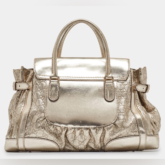 GUCCI Gold Guccissima Leather LargeQueen Satchel. STUNNING! - Picture 4 of 12